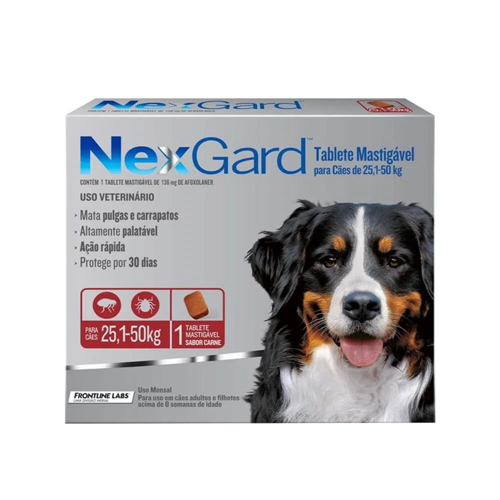 ANTIPULGAS NEXGARD 136.0mg PARA PERRO 25.1-50 KG