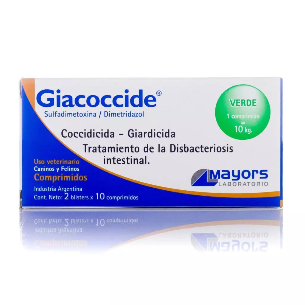 GIACOCCIDE VERDE 10 TABS  (COCCIDICIDA. GIARDICIDA. ANTIBACTERIANO)