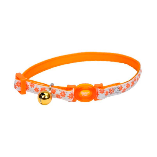 COLLAR SAFE CAT GLOW – NARANJA FLORES