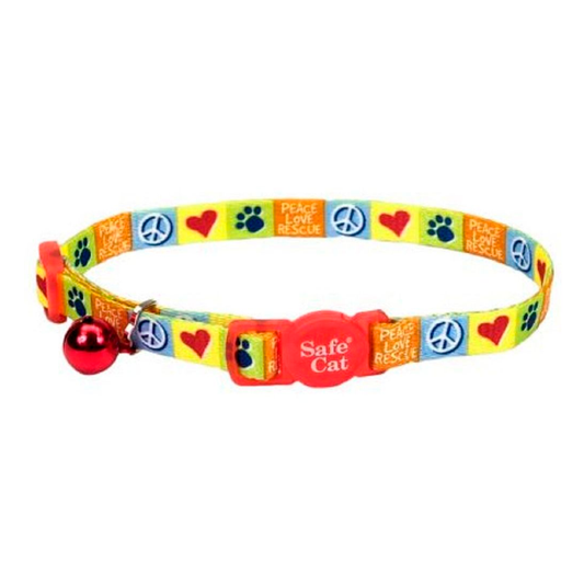 COLLAR PARA GATO SAFE CAT – AMARILLO PAZ Y AMOR