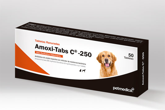 AMOXI-TABS C-250 Antibiótico de amplio espectro con inhibidor de resistencia bacteriana – Tableta Oral