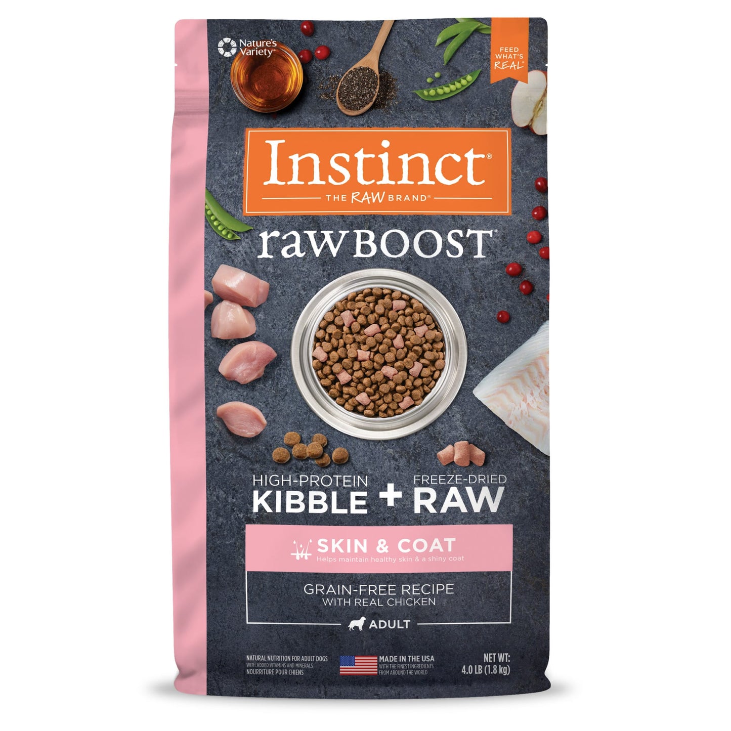 INSTINCT RAW BOOST GRAIN-FREE CHICKEN – SKIN & COAT