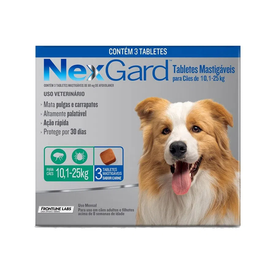 ANTIPULGAS NEXGARD 60.8mg PARA PERRO 10.1-25 KG