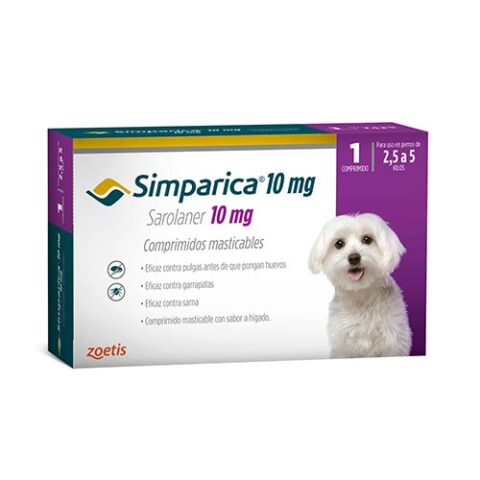 SIMPARICA 10 mg 1 Tabletas 2.5 a 5kg (5.5 lb - 11 lb)