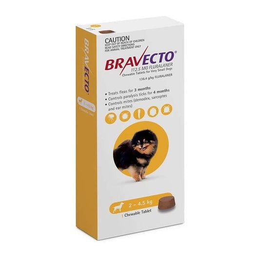 Bravecto 112.5 mg (4.4 lb- 9.9 lb)