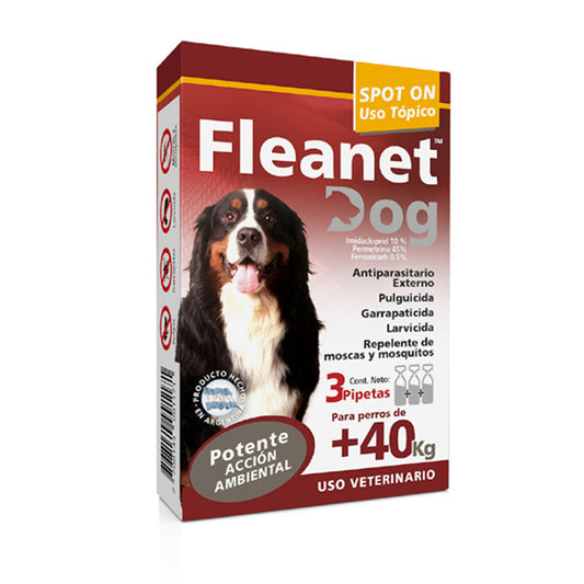FLEANET Dog + 40 kg (3 pipetas)