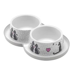 PLATO DOBLE TRENDY DINNER 2x350ml - CATS IN LOVE