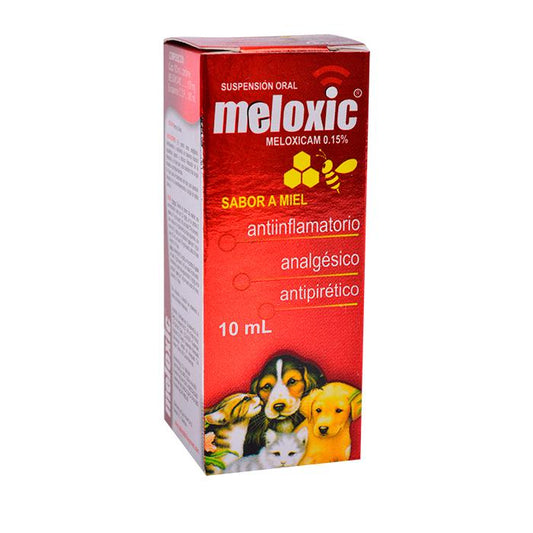 MELOXIC® SUSPENSIÓN 0.15% es una suspensión oral con acción Antiinflamatoria, Analgésica y Antipirética; COX-2 preferencial; para uso en Perros y Gatos.