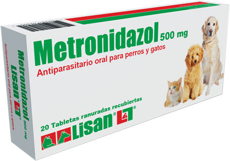 LISAN METRONIDAZOL 500mg - Tabletas Caja de 20 tab Antiparasitario