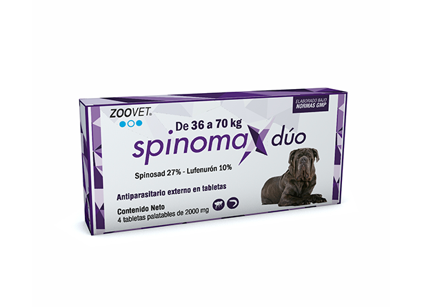 SPINOMAX DÚO ZOOVET PARA PERROS DE 36KG A 70KG (Antiparasitario externo)